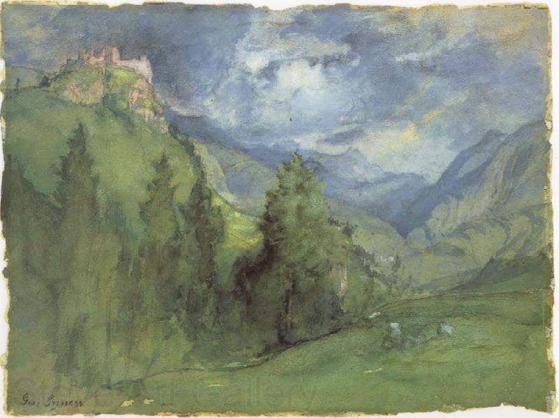 George Inness Castle in Mountains Spain oil painting art